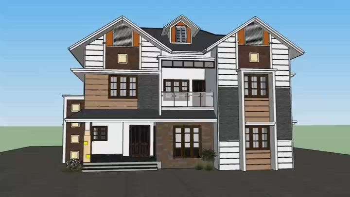 contemporary mixed with colonial elevation