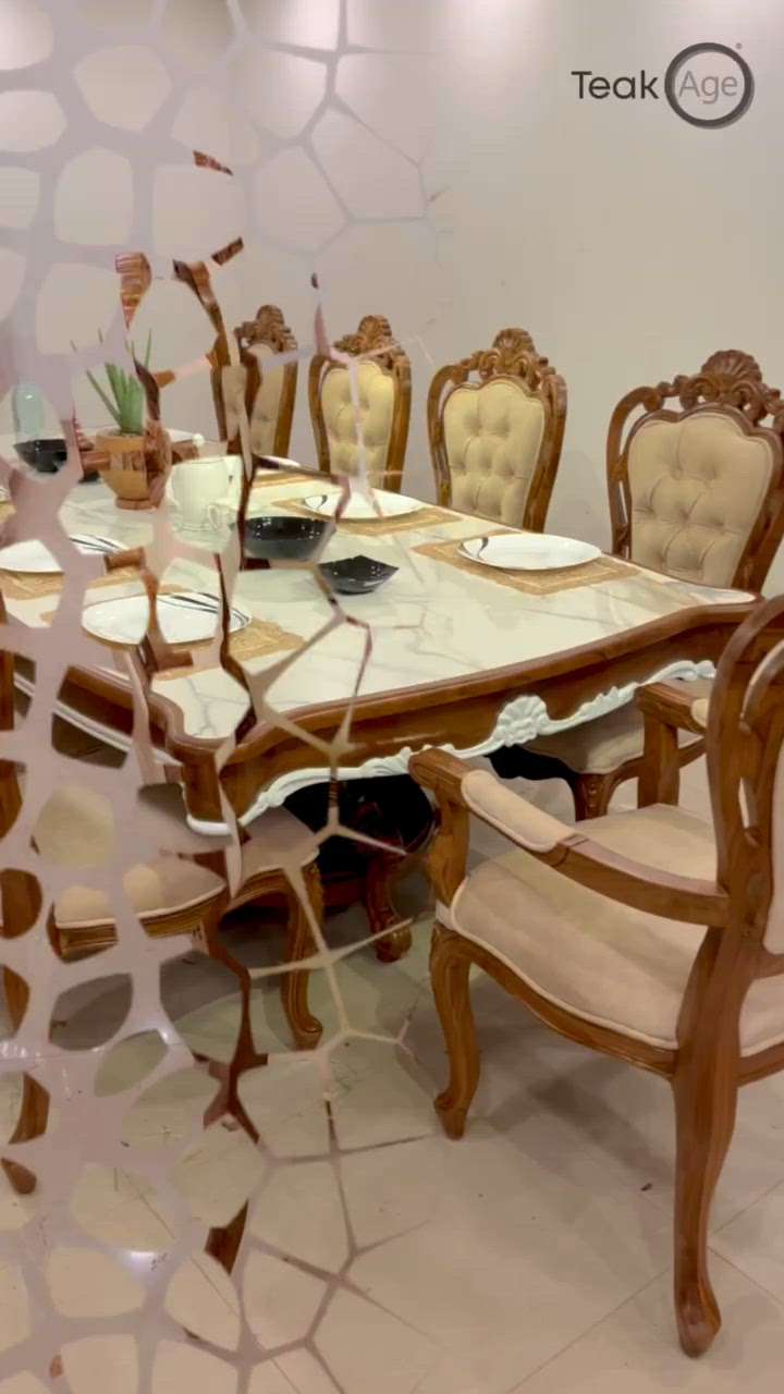 Customised Teakwood Royal Dining Table By TeakAge   #royalchair  #royaldesign  #royale  #royalfurniture #royalfalseceilingdecoration