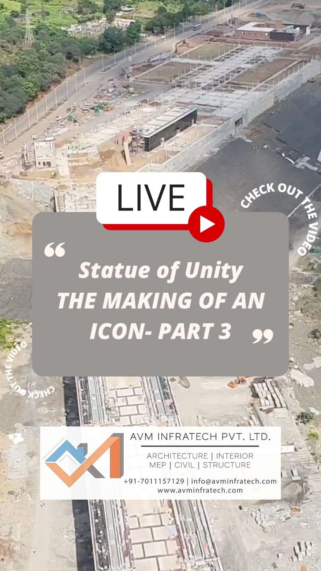 Part 3: Statue of Untiy, The Making of an Icon is now live on our YouTube channel. Go! Check it out. 


Follow us for more such amazing updates.
.
.
#statueofunity #statueofunity🇮🇳 #statueofunitytentcity #statueofunitytourism #statueofunitybyrail #sou #statue #unity #runforunity #sardarvallabhbhaipatel #kevadia #ironman #ironmanofindia #bronze #bronzesculpture #bronzestatue #worldtalleststatue #tallest #talleststatue #tallestbuilding #architect #architecture #interior #avminfratech