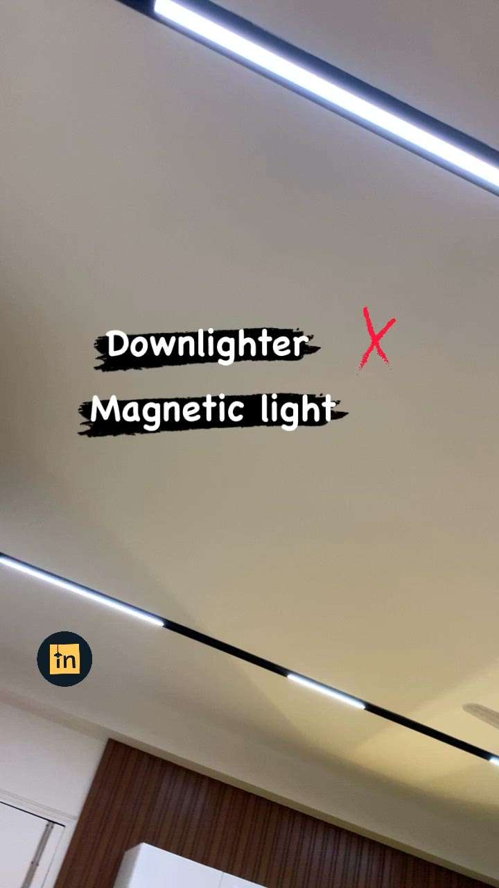 Say no to downlighter and yes to magnetic lights #flaseceiling #falseceilingpaint #downlight #magneticlights #magnetic #magneticlighting #gurgaon #gurgaondesigner  #InteriorDesigner  #cielingdesign