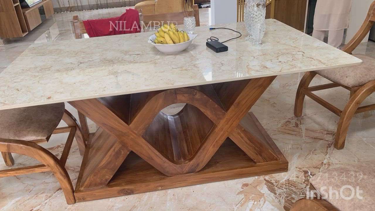 MARBLE TOP TEAK WOOD DINING TABLE  #DiningTable  #chair  #tables  #Sofas  #dining  #diningset