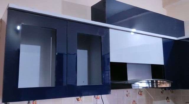 acrylic glass laminate kitchen  #ModularKitchen