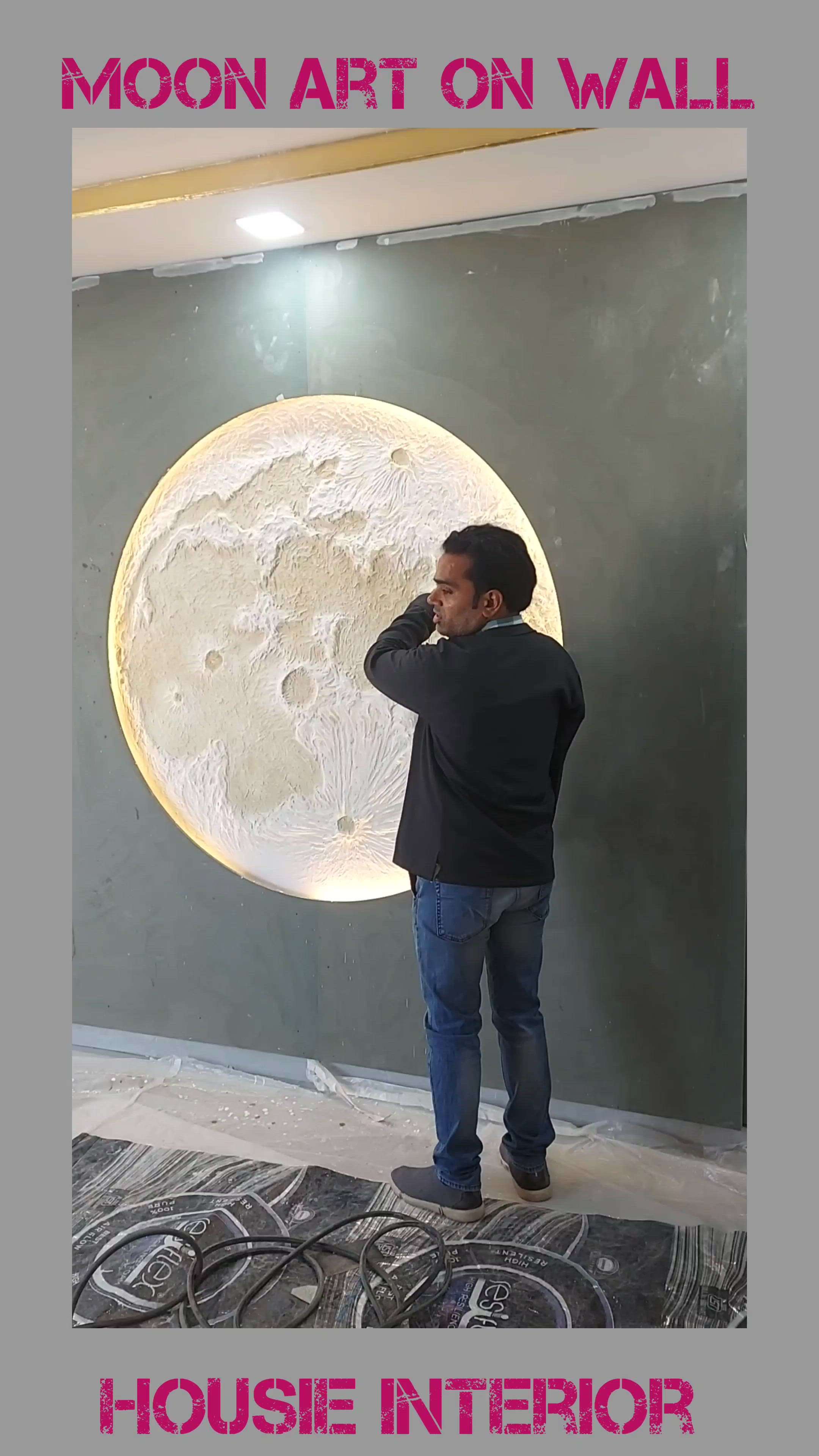 Moon Art in POP on wall 
 #WallDecors  #HouseDesigns  #InteriorDesigner  #Architectural&Interior