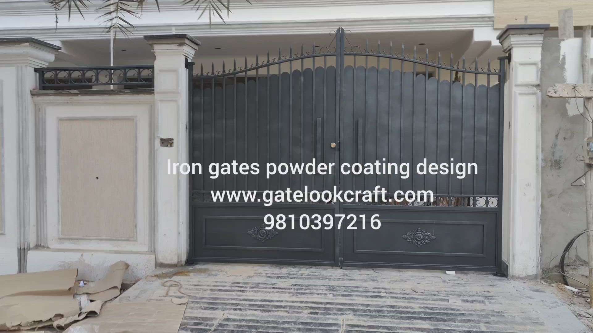 Iron gates powder coating design by Hibza sterling interiors pvt ltd #gatelookcraft  #irongates #msgates #maingates #gatedesign #modulargate #aluminiumgates #aluminiumprofilegates #irongatepowdercoating