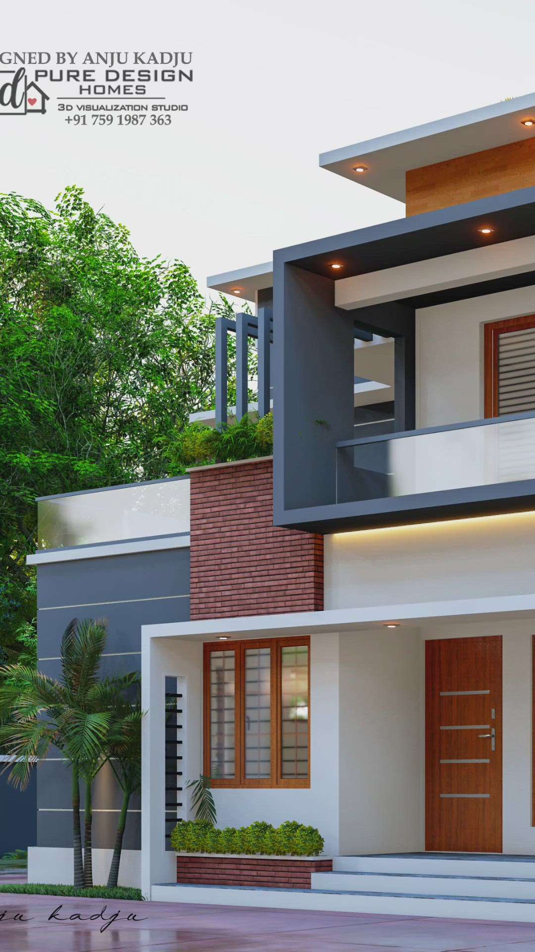 5 cent/1600sqft/4bhk Kerala Contemporary house design / designed by anju kadju #best3ddesinger #keralacontemporaryarchitecture #HouseDesigns