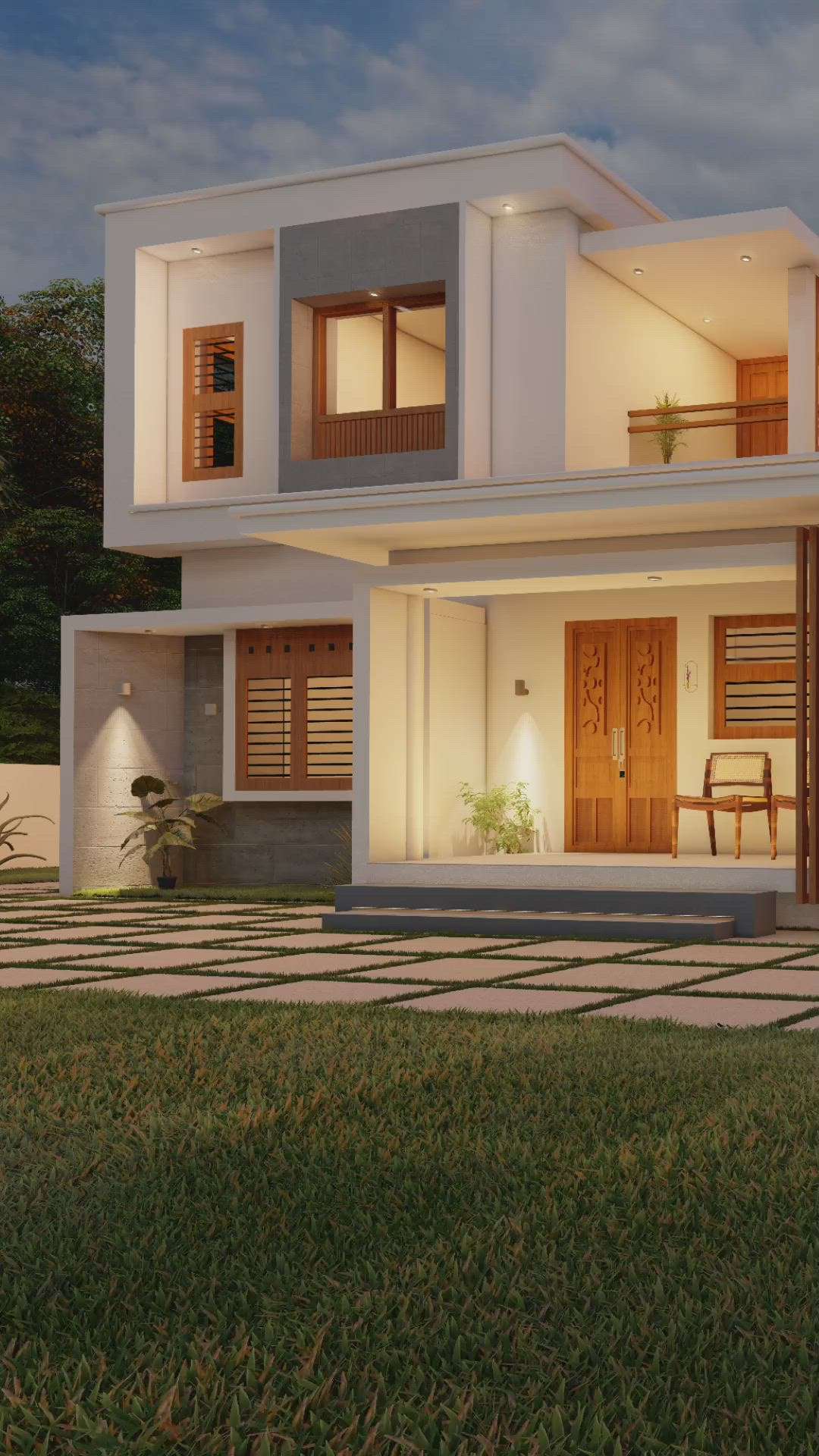 4bhk home design #architecturedesigns #beutifulhome #lightingdesign