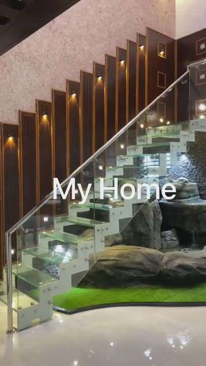 Designer stairs waterfall #Where style has a name