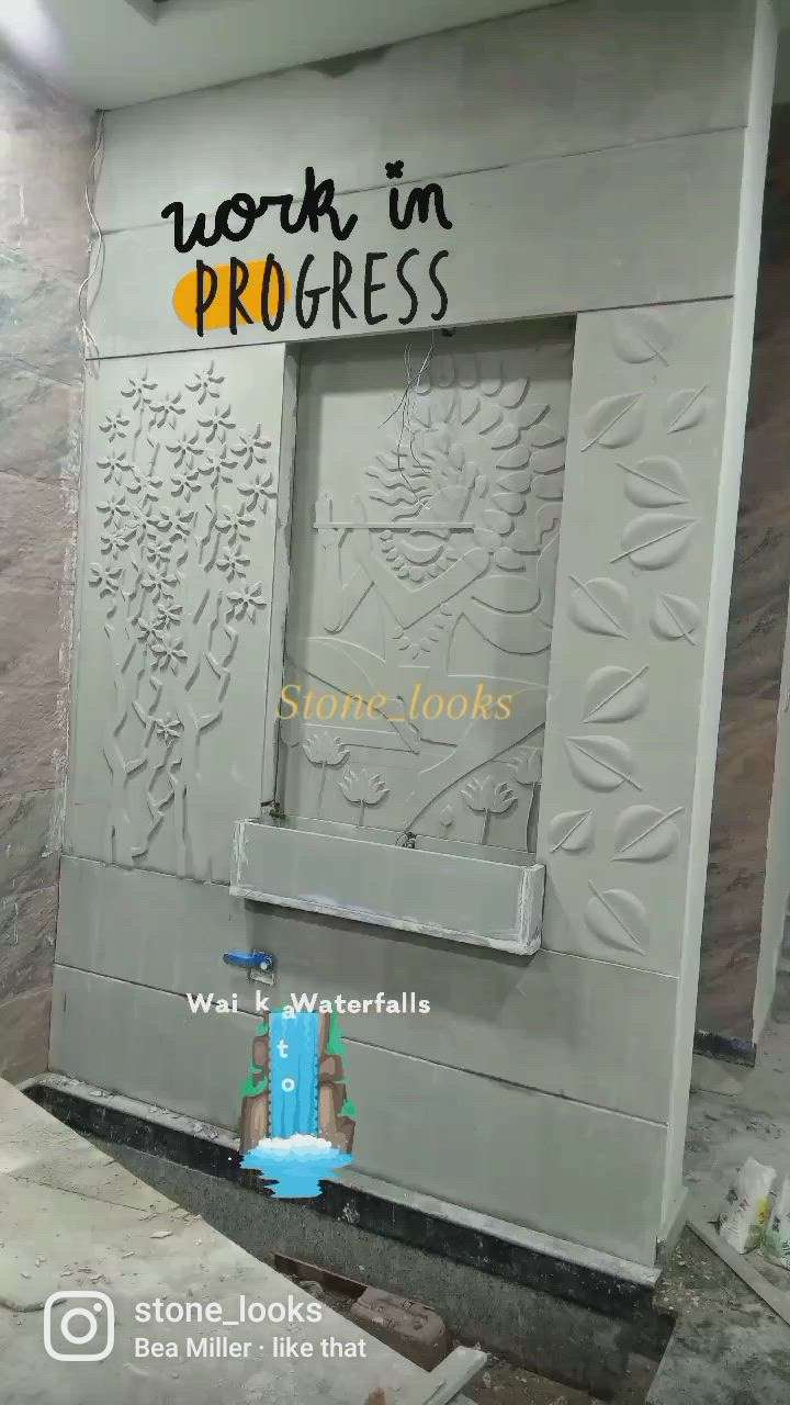 One more new project by STONE LOOKs  work in progress Natural Gray Stone Krishna murals with gold effect with waterfall concept in entrance porch area more enquiry contact Us 9166355728
#krishna#murals#waterfall#naturalstone #udaipur #rajasthan #gujrat#maharashtra #architecture#interiordesign #stone#everyone