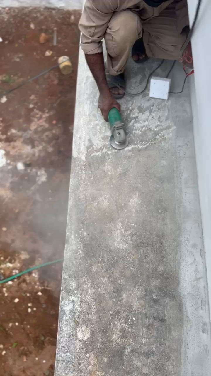 **Waterproofing**
Surface preparation- Grinding concrete (Grinding removes paint, epoxies, dirt and other remnants left on the concrete. The grinder rubs against the top layer of the floor leaving a smooth surface)