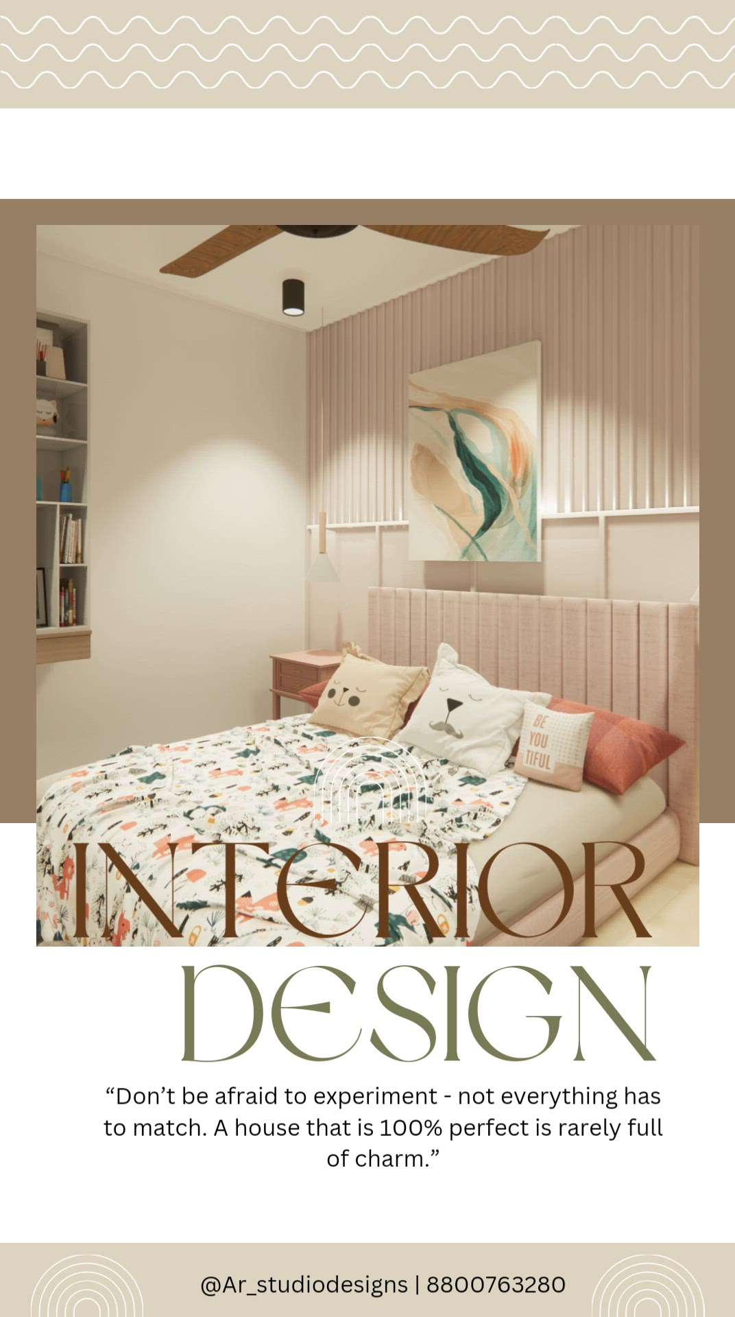 interior design

want to design your space feel free to reach us
contact details: 
gmail id A.rajputdesignstudio@gmail.com
contact number: 8800763280 | 9958932353.

#InteriorDesigner #HouseDesigns #LivingroomDesigns #kidsroomdesign
