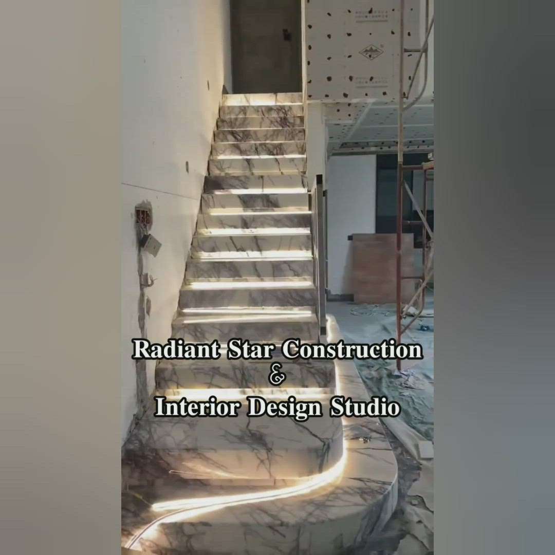 "Step into a world of light and wonder ✨"
Ring us up! 
 #marblestaircase  #ledstaircaselight  #luminous  #ledlighting  #StaircaseDecors  #luxuriousdesign  #LUXURY_INTERIOR  #radiantstarconstruction