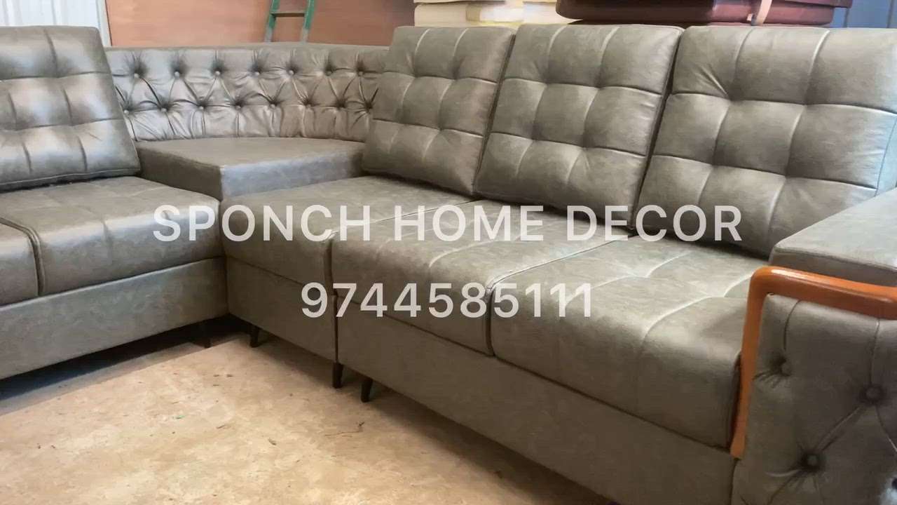 # new model  #corner sofa set
With recron cushion