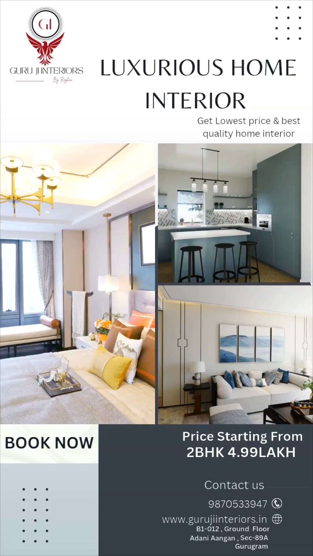 Luxurious Home Interior 
@ Looking for interior Designers?
Get Lowest price &  best quality home interiors💫
.
Guru ji interiors
By Raghav
Call - 9870533947 
#gurujiinteriors
#Interiordesign #luxuryhomes
#PerfectInterior #homedecore