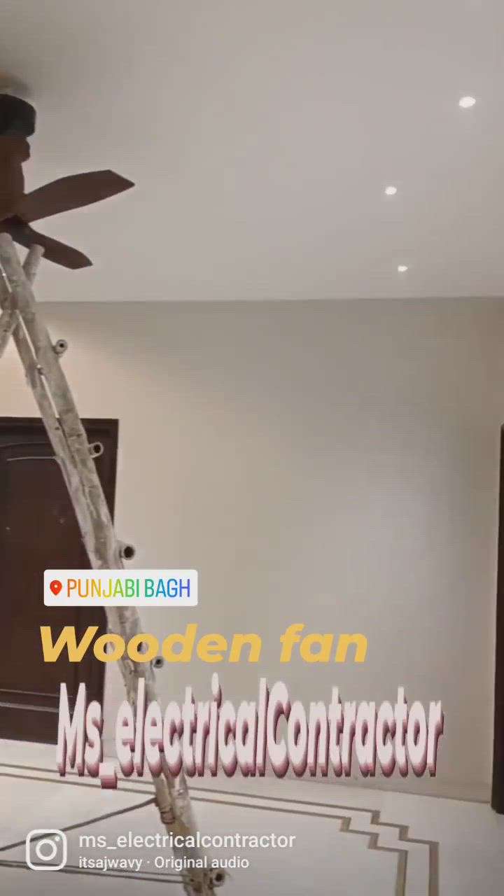Wooden fan installiation in Punjbai bagh site 34/55 Punjabi bagh, by @ms_electricalcontractor , all electrical products purchased by @hybec [HYBEC IGHTS]
 #HouseConstruction  #CelingLights  #LUXURY_INTERIOR  #architecturedesigns  #InteriorDesigner  #HomeDecor
