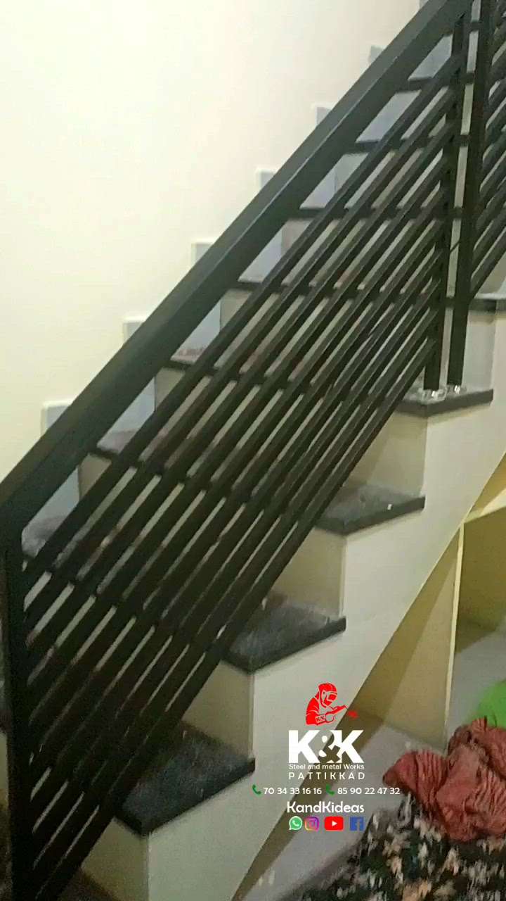 സിംപിൾ സ്റ്റൈർ #simple  #StaircaseDecors  #kandk  #steps  #StaircaseHandRail  #handrailing