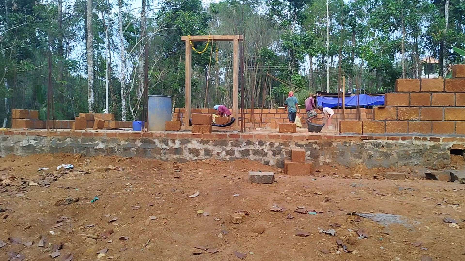 Ongoing project at Karukachal.... Kannur Laterite work. Contact : 7902501251 # Natural Laterite Homes 🏠.