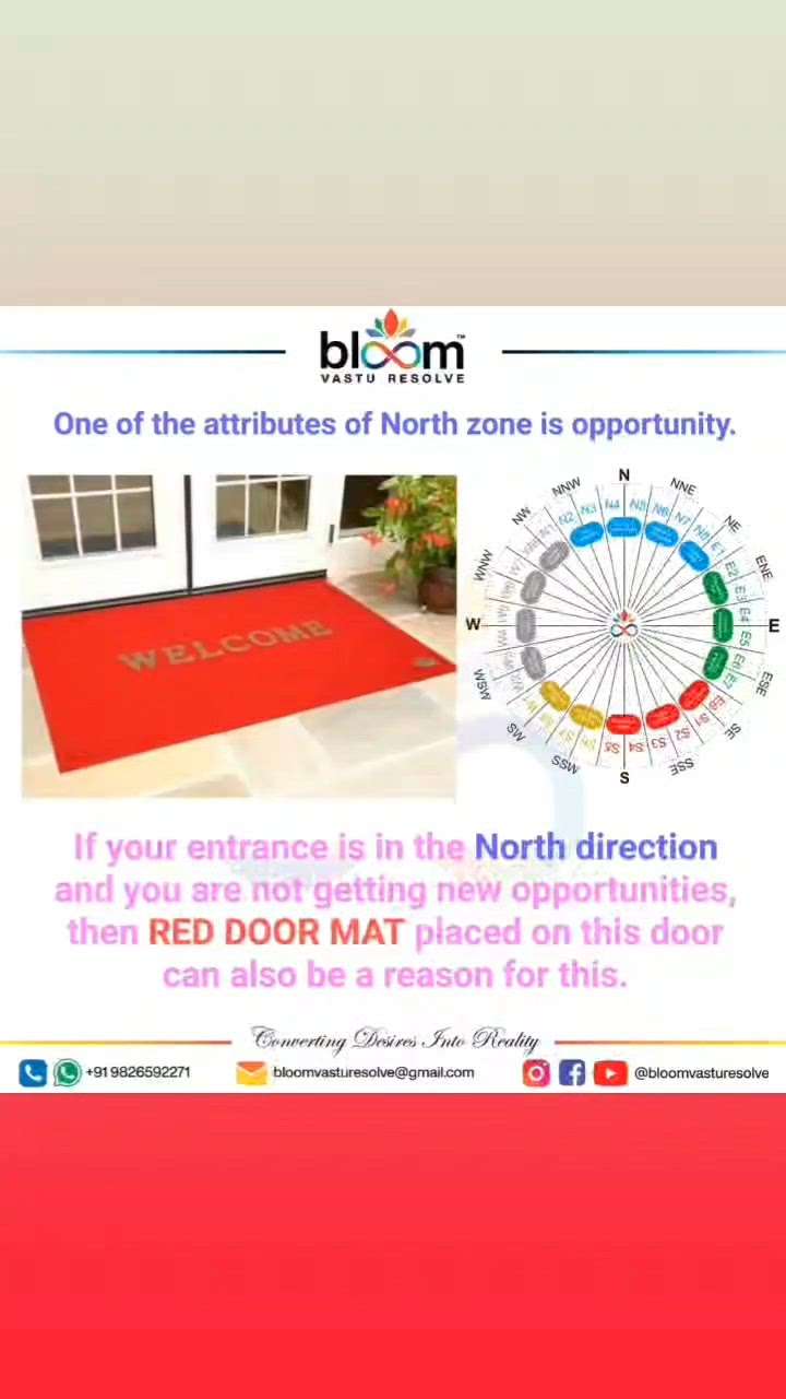 Your queries and comments are always welcome.
For more Vastu please follow @bloomvasturesolve
on YouTube, Instagram & Facebook
.
.
For personal consultation, feel free to contact certified MahaVastu Expert through
M - 9826592271
Or
bloomvasturesolve@gmail.com
#vastu #वास्तु #mahavastu #mahavastuexpert #bloomvasturesolve  #vastureels #vastulogy #vastuexpert  #vasturemedies #newplot #vastuforhome #vastuforpeace #vastudosh #numerology #vastuforhappyness #northzone #doormat