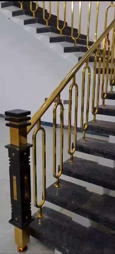 Gold colouring on stainless steel handrails...