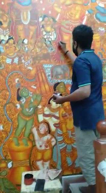 Wall  Mural Paintings @Kochi
subject.. Sreekrishna Leela
#WallDesigns #WallPainting  #muralpainting  #muralwall  #muralpaintingonwall  #indiadesign  #arts  #artwotk  #artist  #AcrylicPainting