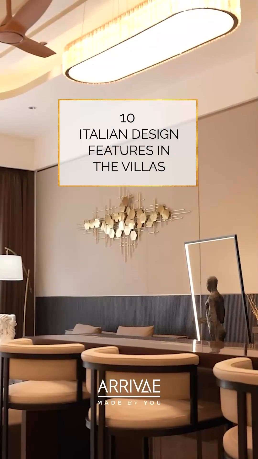 All this month we celebrate #LaDolceVita and the magic of Italy  Our incredibly luxe villas in #Gurugram designed for @anantrajlimited feature our best-selling Italian design themes for that exclusive, international design aesthetic — here are 10 examples of #Italiandesign by #Arrivae.

#luxuryvilla #luxuryvillas #luxurylifestyle #gurgaon #gurugram #gurgaonlife #villadesign #villalife #villasofinstagram #Anantraj #luxelife #luxeliving #luxelifestyle #luxeinteriors #italianstyle #italianlifestyle