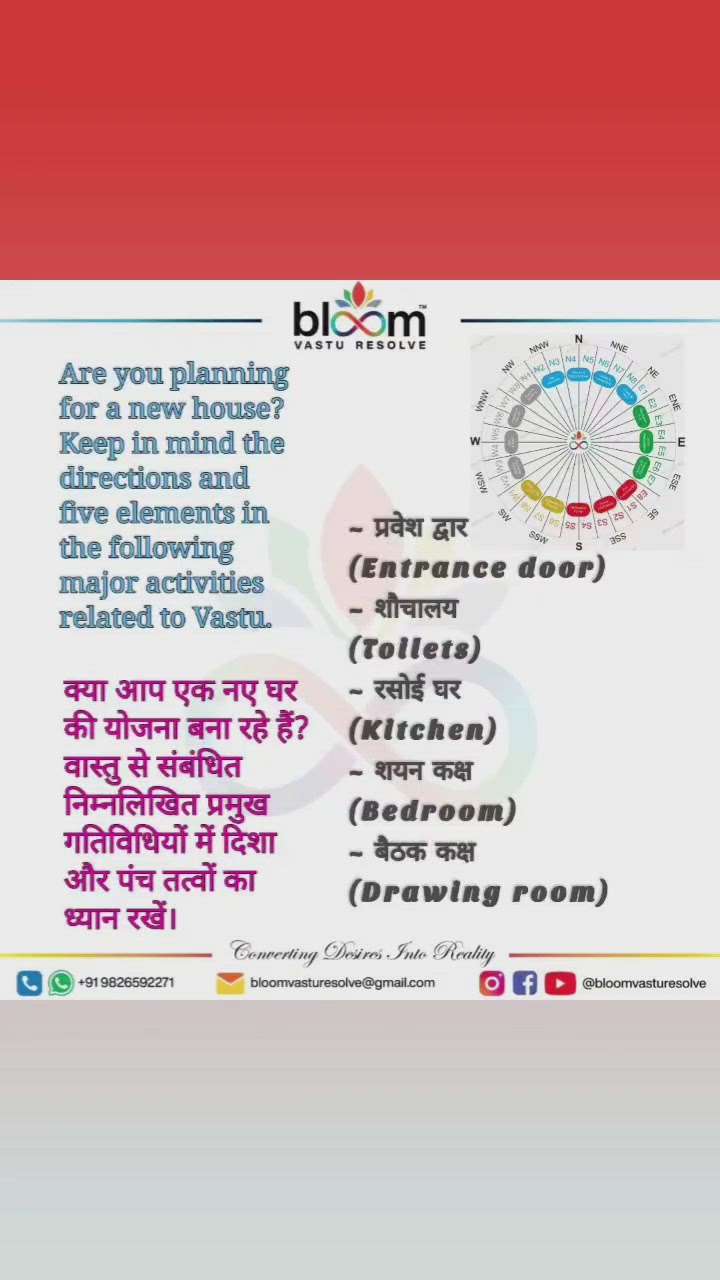 Your queries and comments are always welcome.
For more Vastu please follow @bloomvasturesolve
on YouTube, Instagram & Facebook
.
.
For personal consultation, feel free to contact certified MahaVastu Expert MANISH GUPTA through
M - 9826592271
Or
bloomvasturesolve@gmail.com

#vastu 
#mahavastu  
#bloomvasturesolve
#homes 
#flat 
#vila