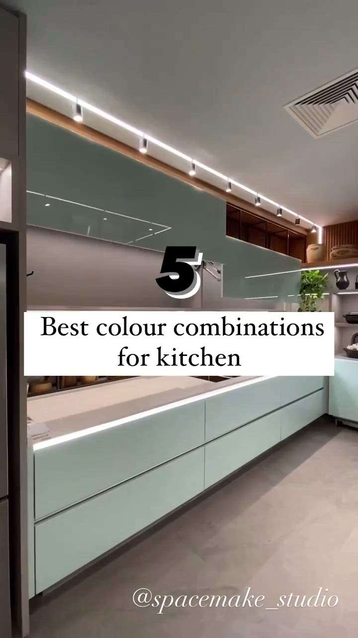 Best colour combination for Kitchen... Contact  to hire an #Architect
#kitchen #LargeKitchen #KitchenCabinet #KitchenInterior #InteriorDesigner  #architecture