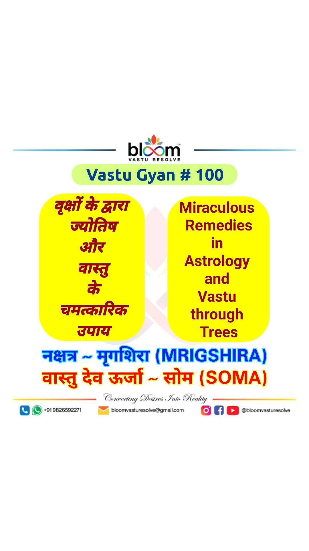 Which Nakshatra tree do you want to know, kindly write in the comment box.

For more Vastu please follow @bloomvasturesolve
on YouTube, Instagram & Facebook
.
.
For personal consultation, feel free to contact certified MahaVastu Expert through
M - 9826592271
Or
bloomvasturesolve@gmail.com

#vastu 
#mahavastu 
#mahavastuexpert
#bloomvasturesolve
#BirthConstellationTree
#vasturemedies
#astrovastu
#astrology
#DivineEnergyRemedy
#Sacredtree
#mrigshira
#som
#खेर
#cutch_tree
#acacia_catechu