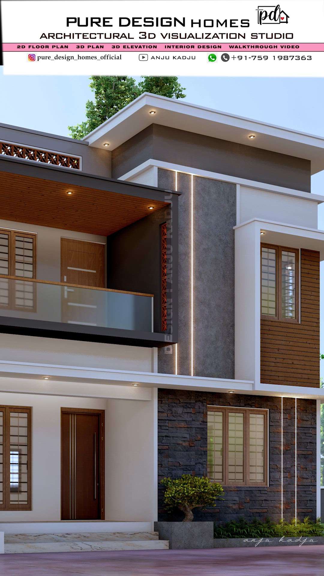 contemporary house design
kerala architecture
designed by anju kadju
architectural 3d designer
#ContemporaryHouse #ContemporaryDesigns #4BHKHouse #online3dservice