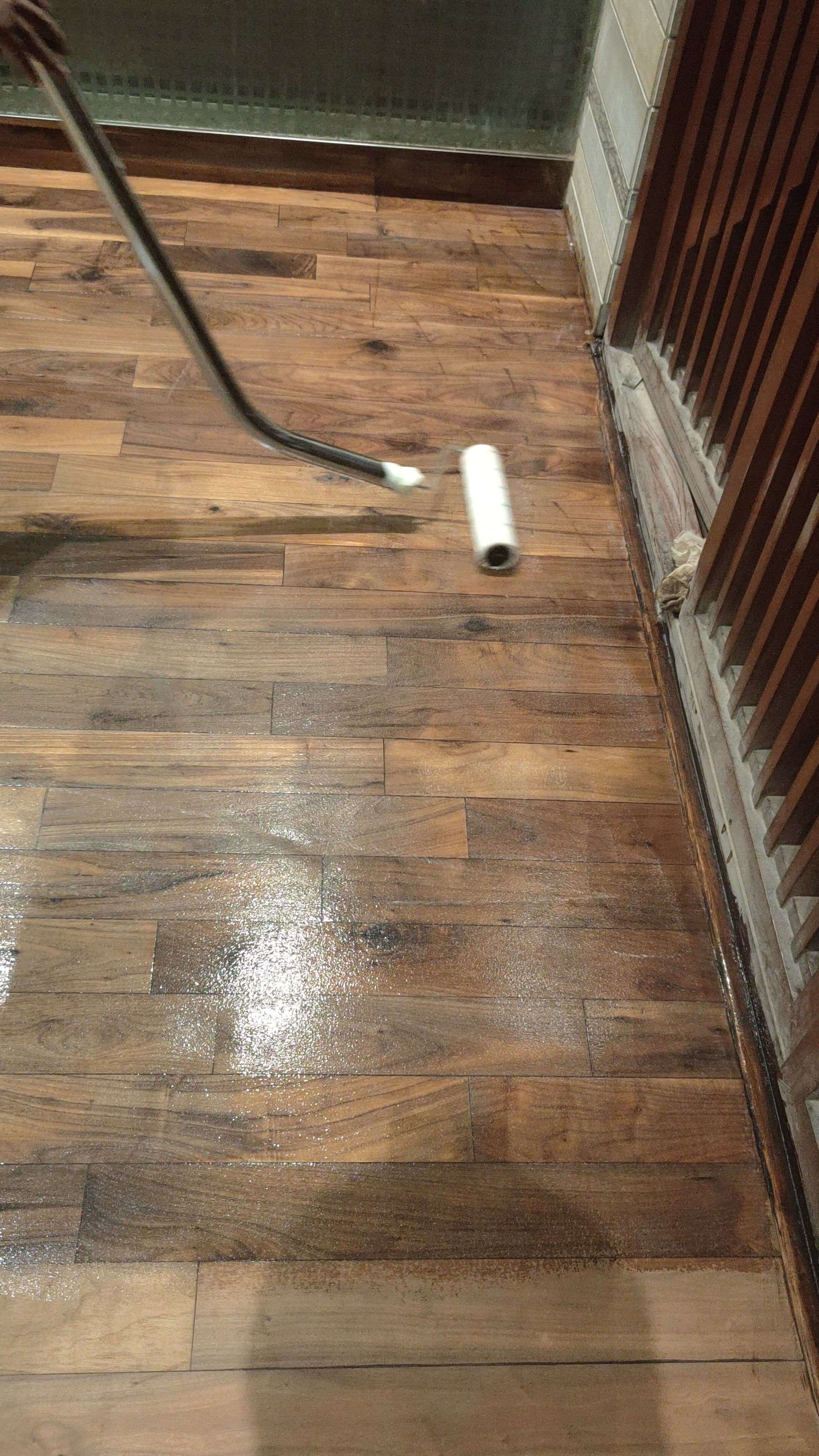 Wooden floor refinishing work