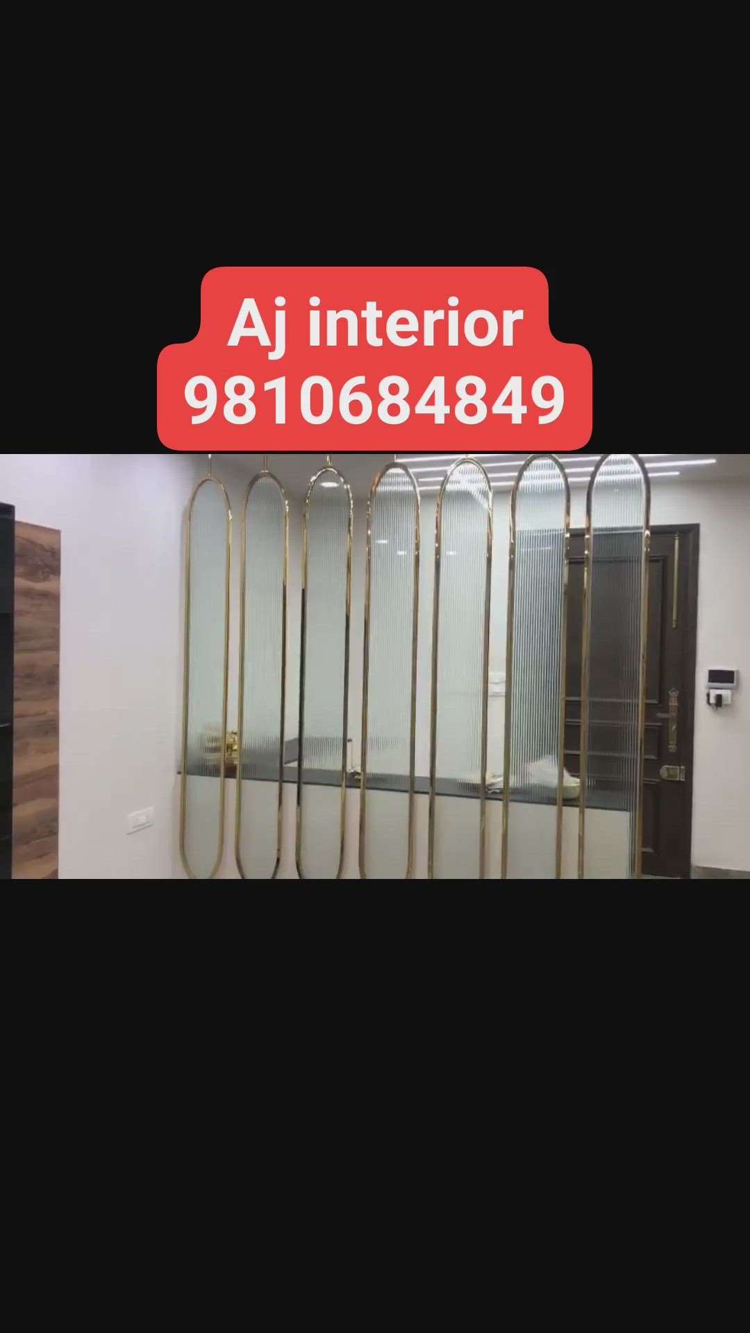 Oval shape partition work done in stainless steel with PVD coating exclusive design customized available for requirement