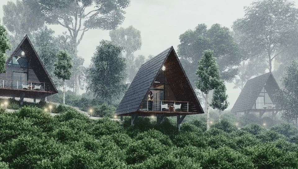 A Cabin #resort@wayanad #3drender  #steelstructure  #architecturedesigns