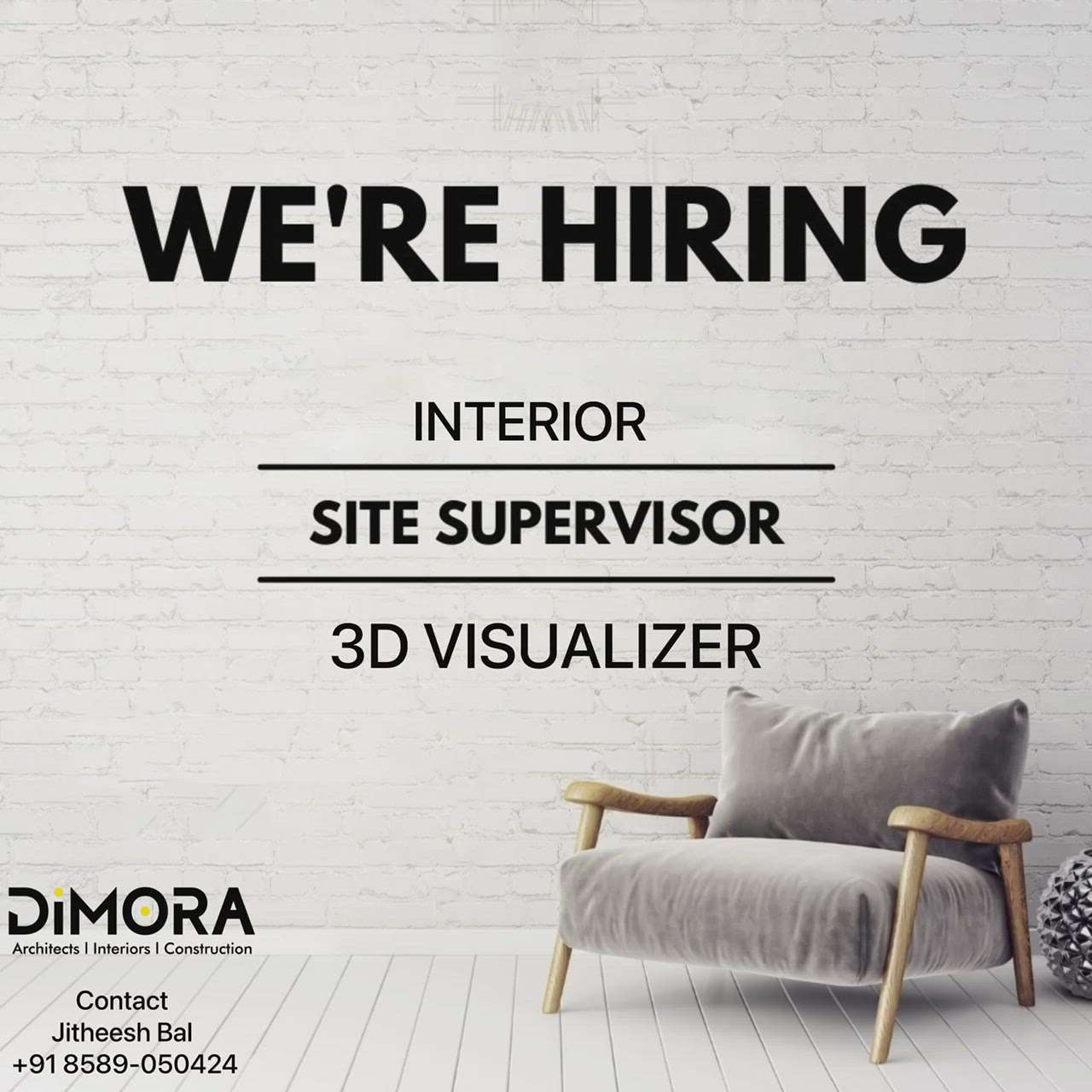 We are Dimora Interiors one of the leading interiors company in Kerala with lots of valuable clients
 we have an urgent requirement for Freelance Interior 3D Designers . Interested persons please send your portfolio to 8921321411 #3d #architecturedesigns #visulization #freelancer