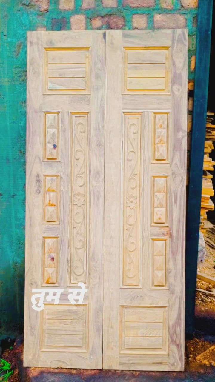 Shri Ganesh Timber Call Now. 952200.3600.  #DoubleDoor #FrontDoor #TeakWoodDoors #DoorDesigns