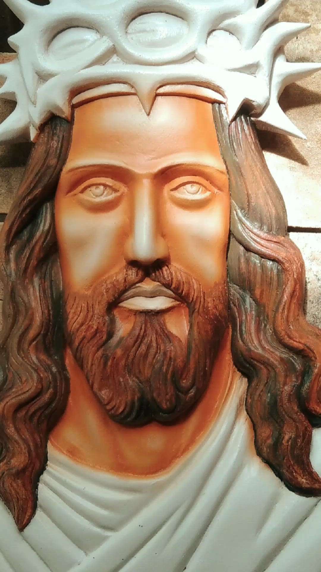 #Jesus #Wood Carving #Painting