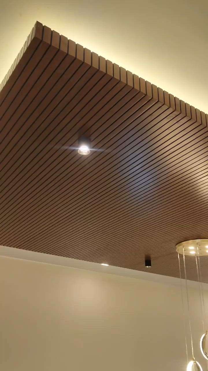 False ceiling with gypsum board and pvc louvers