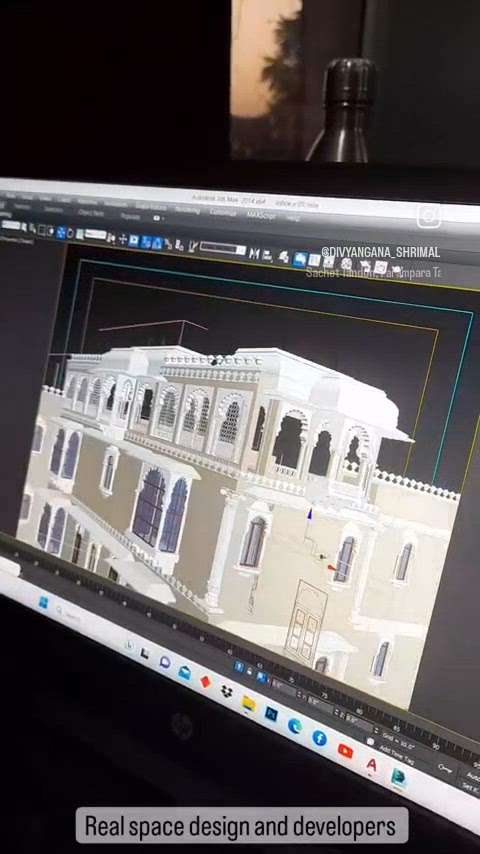 Heritage look Design by Real space design and developers.  #heritagestyleelevation #
6377706512