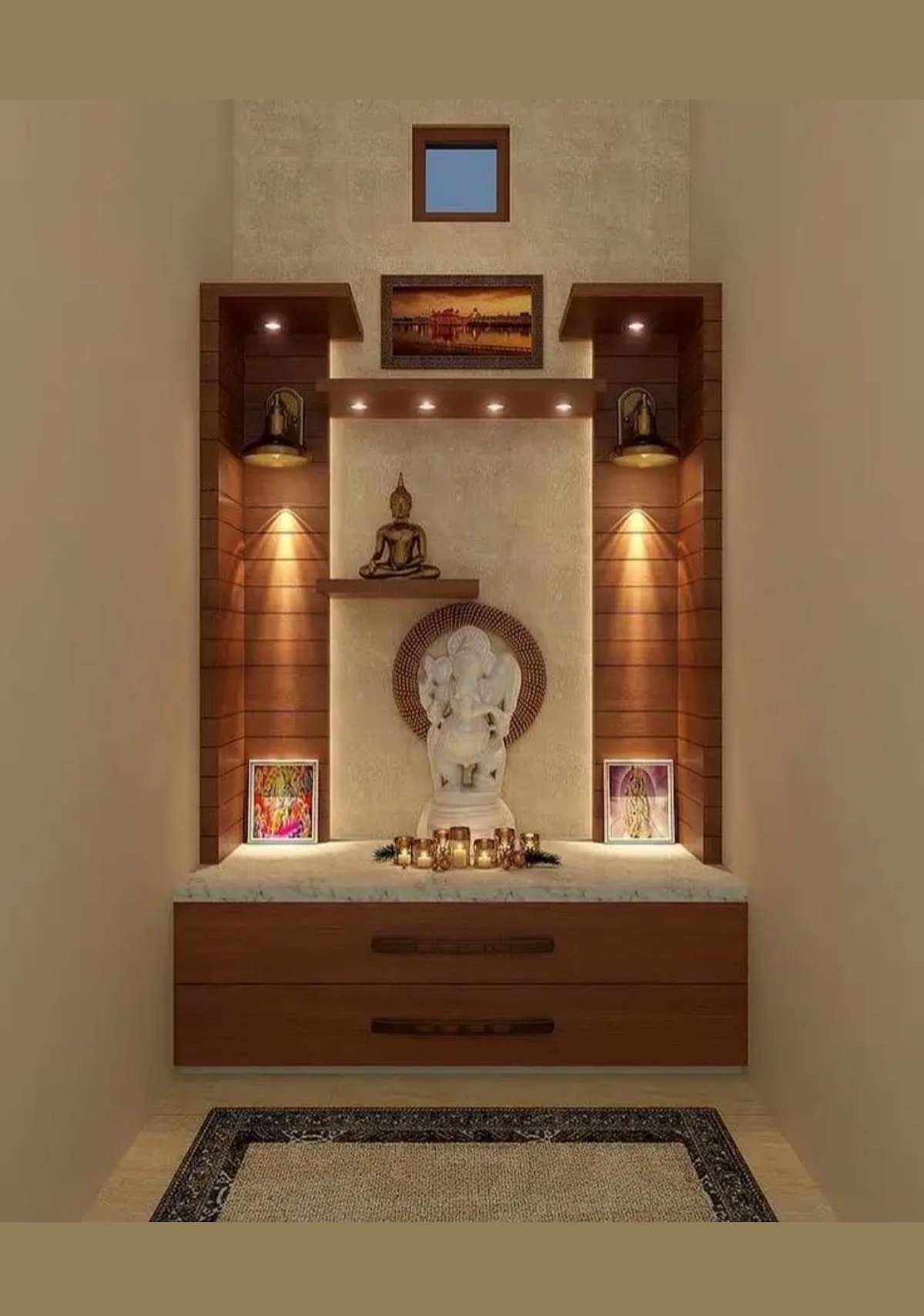 Lighting, Prayer Room, Storage Designs by Electric Works julfkar Malik, Delhi | Kolo
