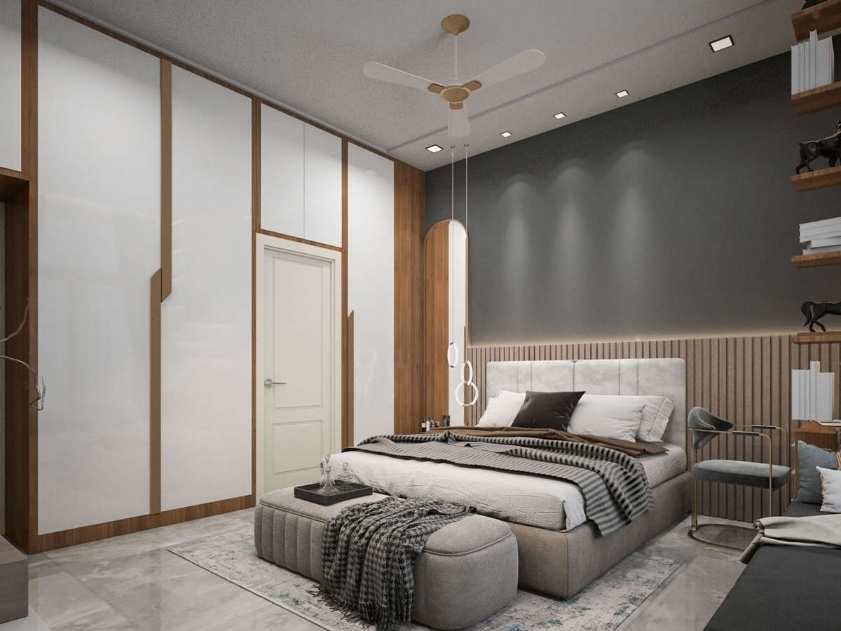 Door, Storage, Bedroom, Wall, Furniture Designs by Civil Engineer neha sharma, Jaipur | Kolo