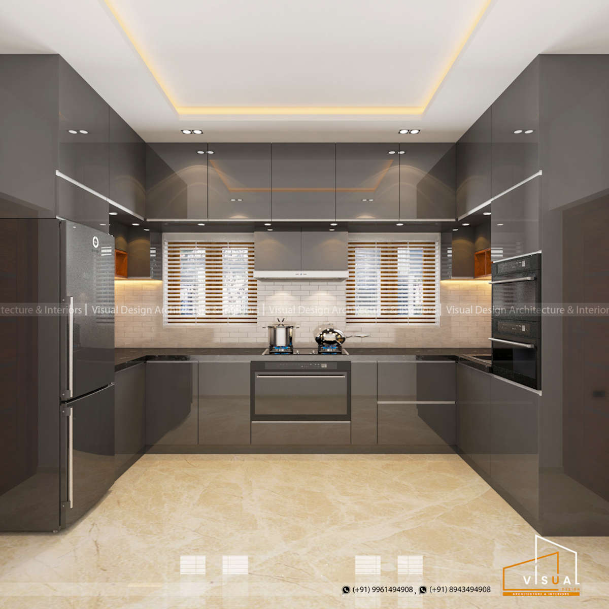 Kitchen, Lighting, Storage Designs by Architect Visual Design Architects, Kozhikode | Kolo