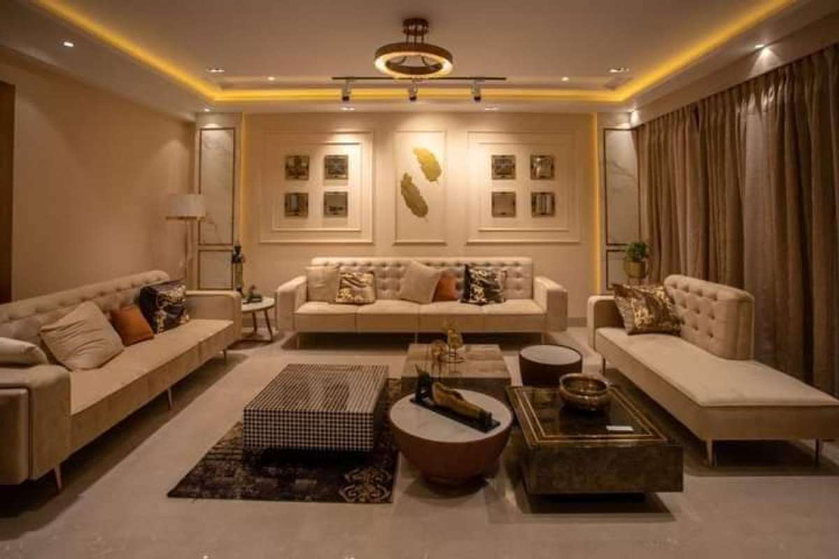 Lighting, Living, Furniture, Table, Ceiling Designs by Architect Tushar Sharma, Faridabad | Kolo