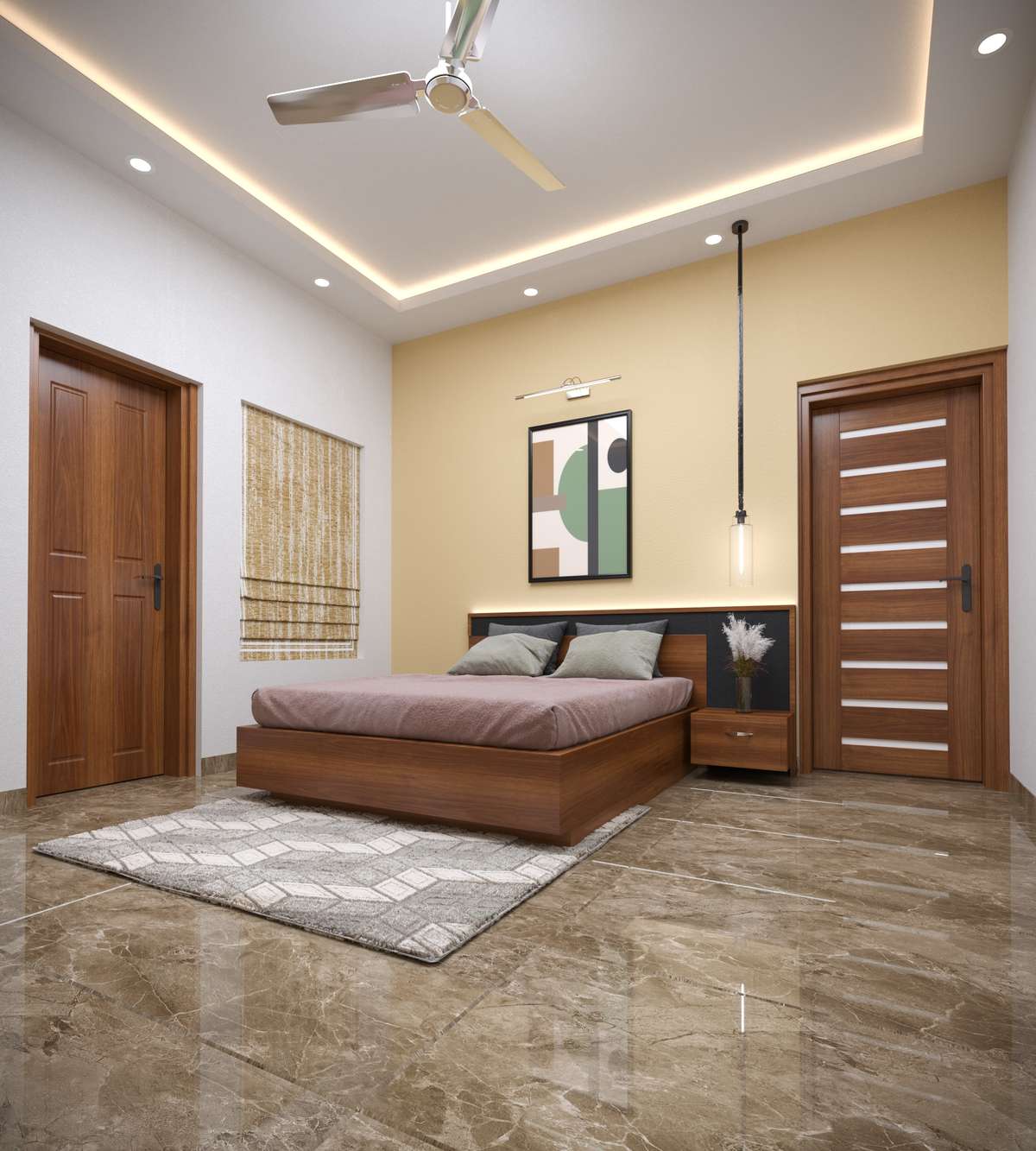 Furniture, Storage, Bedroom, Door, Wall Designs by Interior Designer Kishor C, Palakkad | Kolo