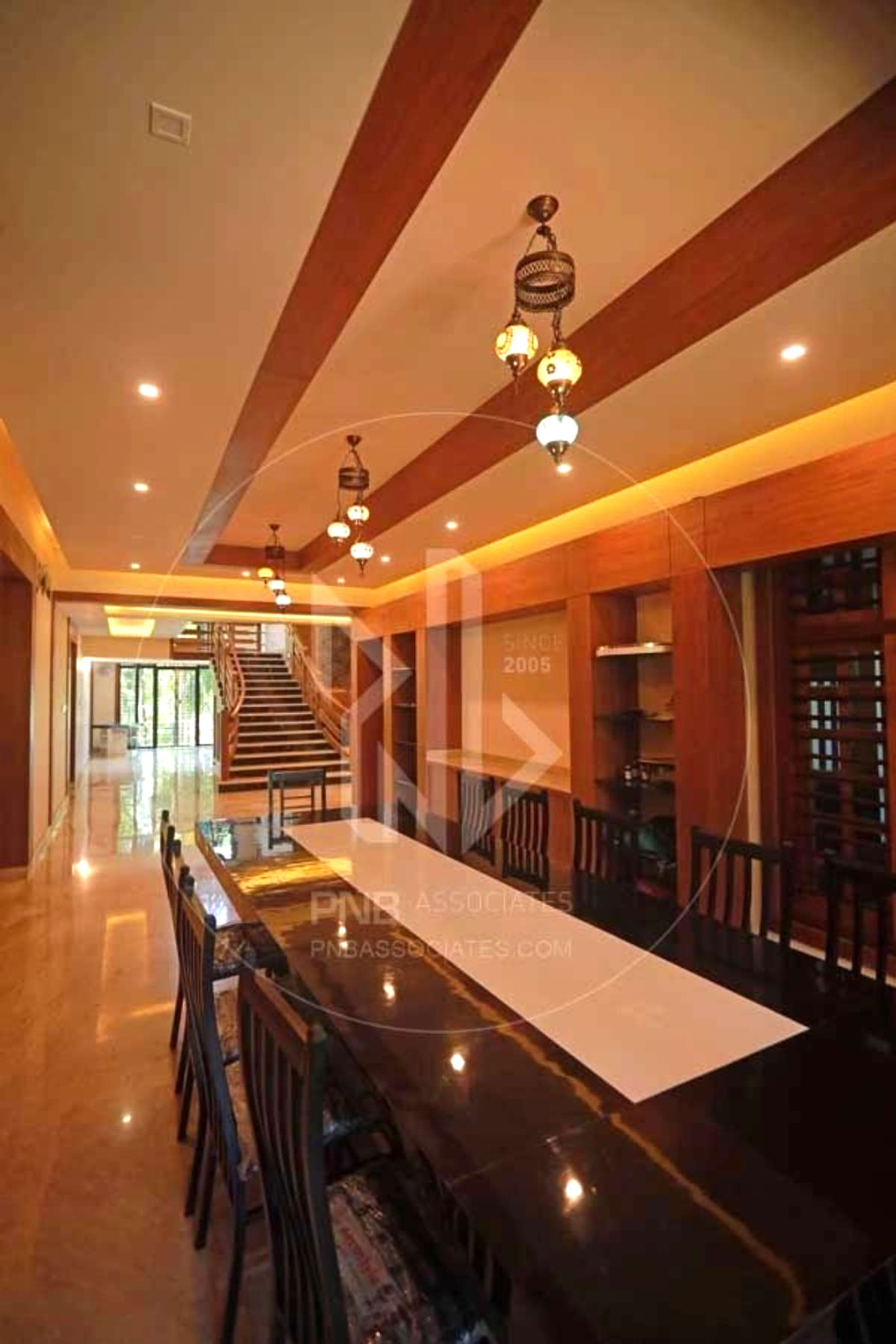 Ceiling, Dining, Furniture, Table, Lighting Designs by Architect PNB ASSOCIATES, Malappuram | Kolo