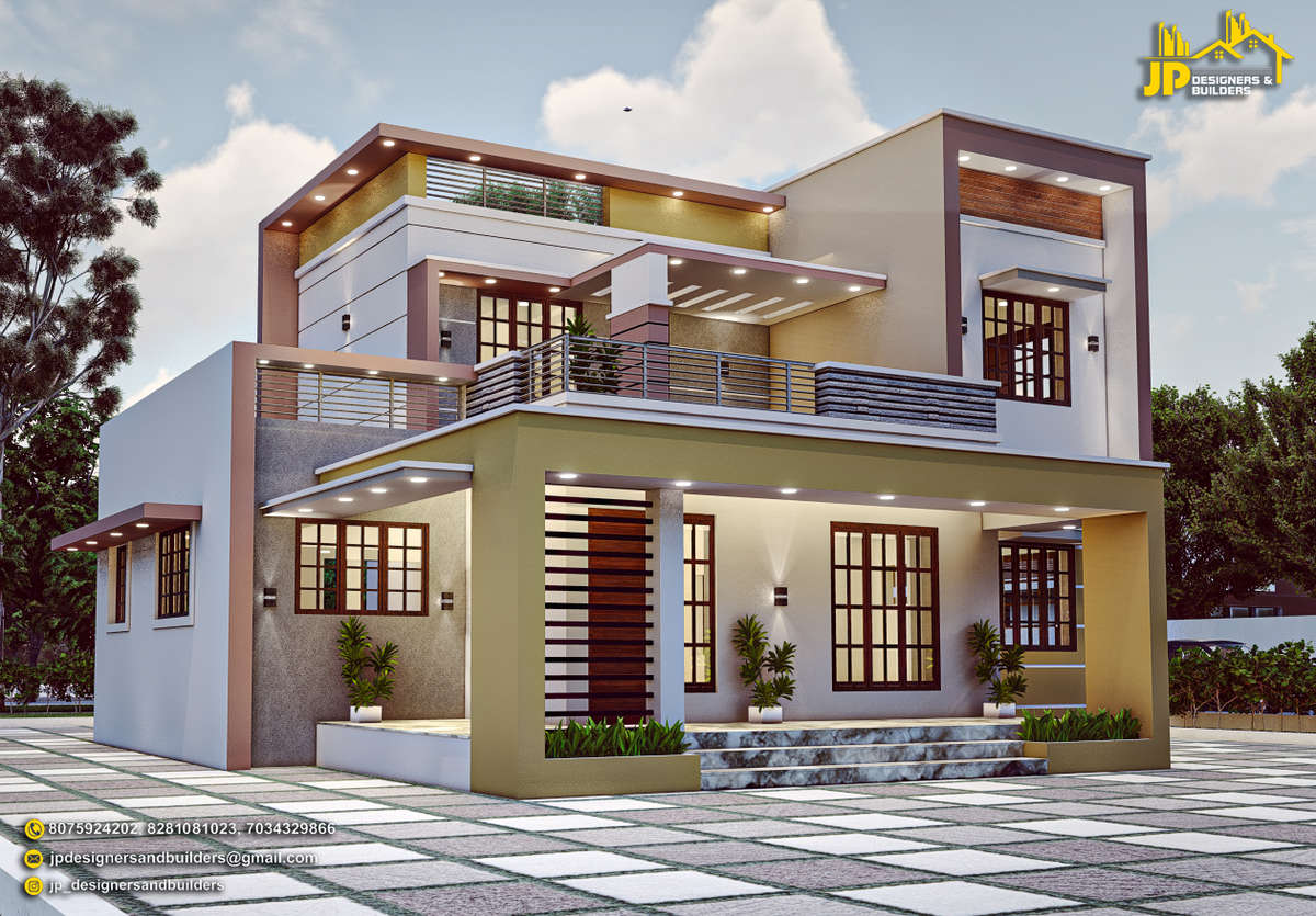 Exterior, Lighting Designs by Civil Engineer JP DESIGNERS AND BUILDERS, Palakkad | Kolo