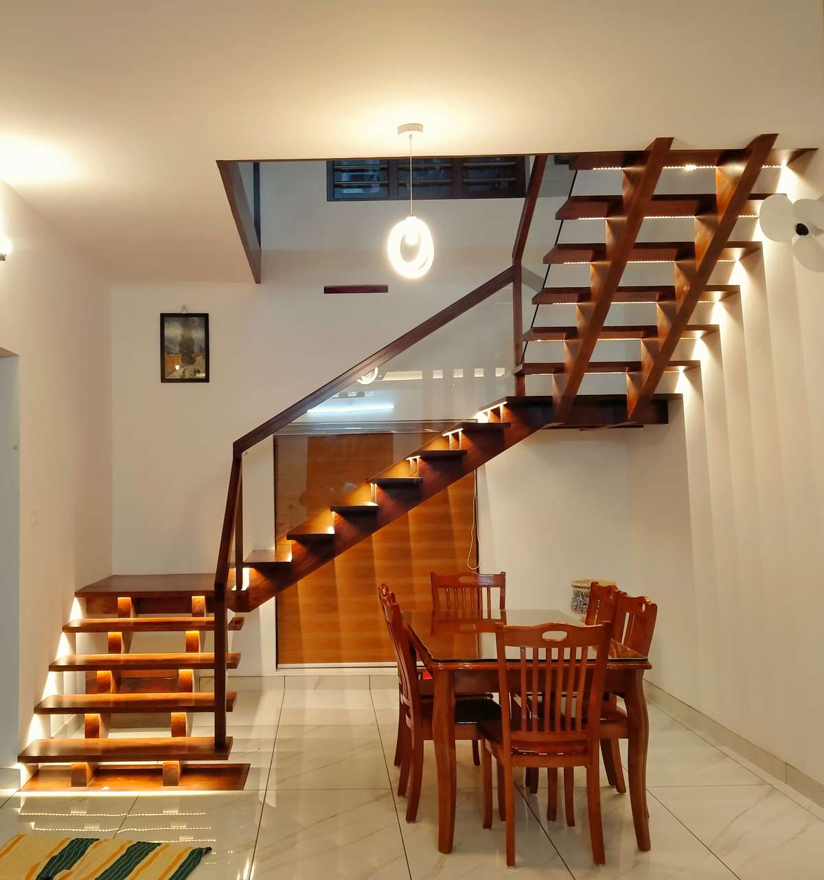 Staircase, Lighting, Dining Designs by Carpenter sareesh m s, Wayanad | Kolo
