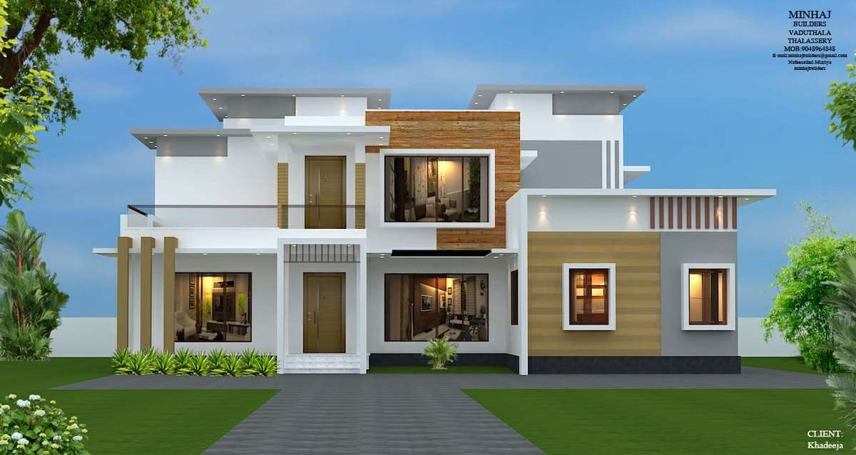 Exterior, Lighting Designs by Civil Engineer Dr NAFEESATHUL MIZRIYA MINHAJ BUILDERS, Thrissur | Kolo