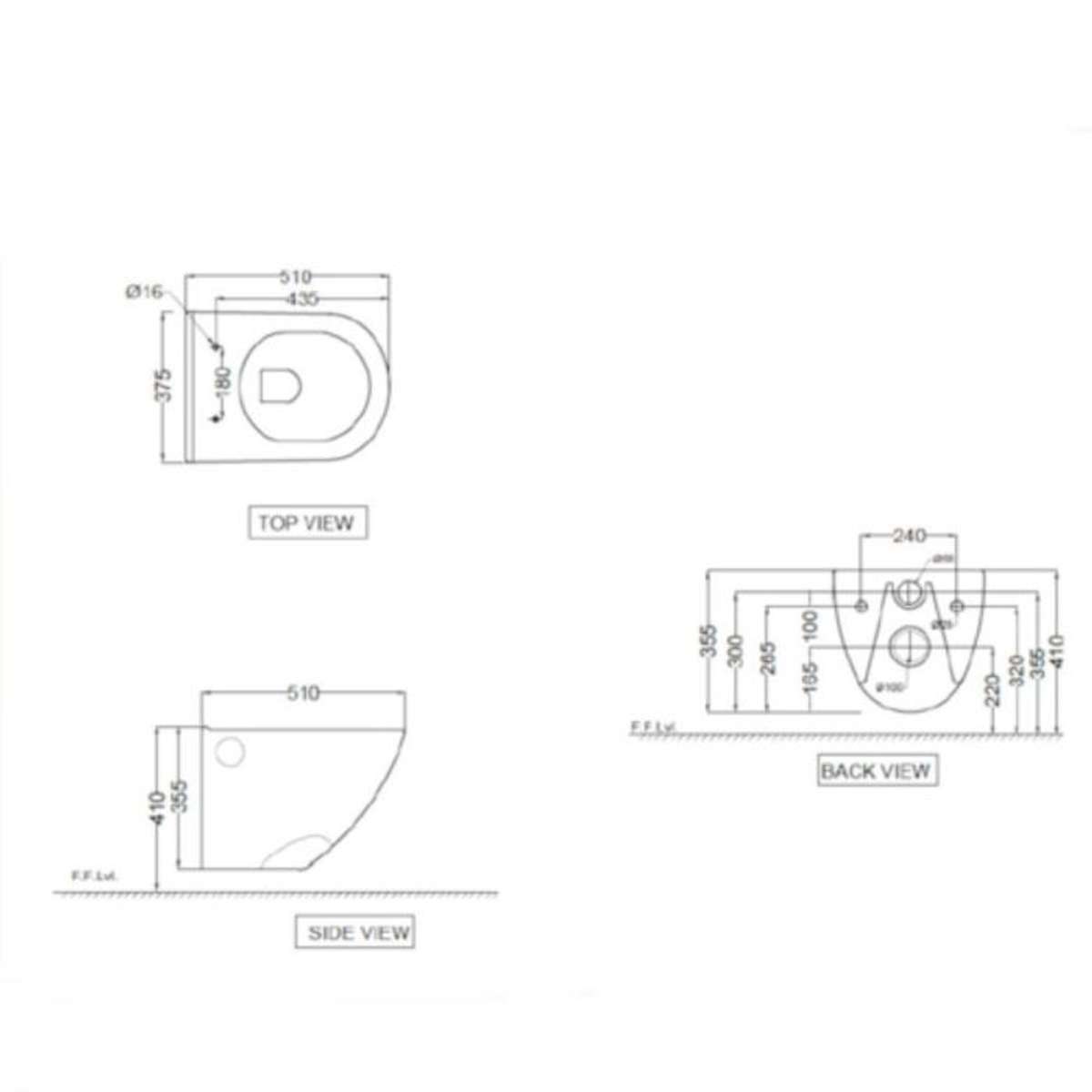 Jaquar Rimless Wall Hung WC CNSWHT 963UFSM