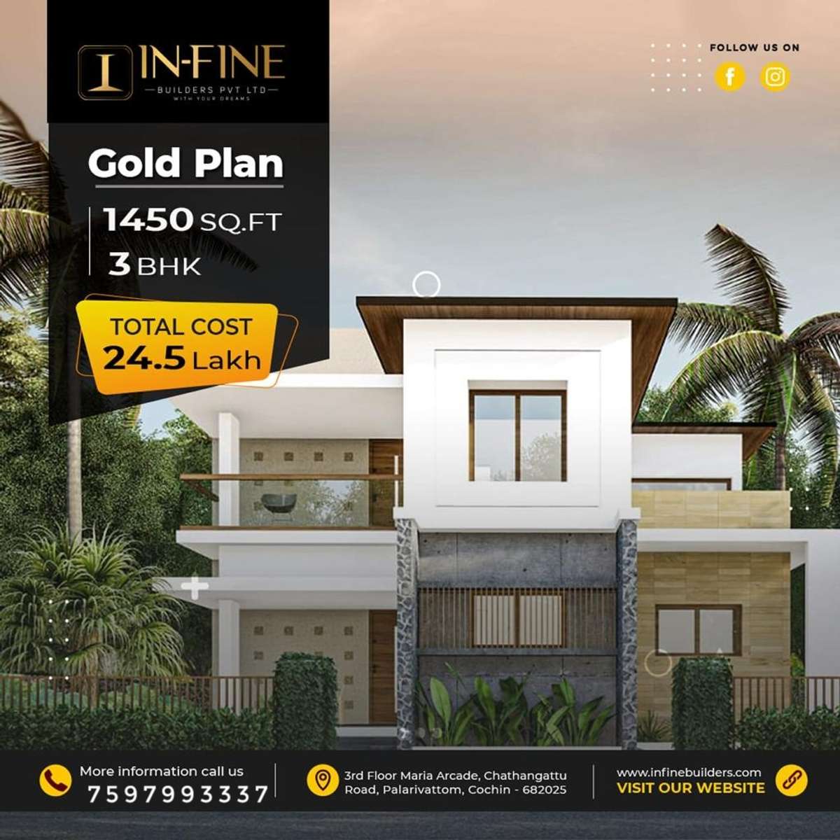 Are you in search of a good builders for your
Dream home🤷‍♂️ ??
Stop thinking and here we are to fulfill your dream.

Turn key Project 
1450sqft 
(3BHK) 
24.5 Lakhs 
.
*Conditions Apply *


Infine Builders Pvt. Ltd
 
For more details:- 7594993337

Message Infine Builders on WhatsApp
https://wa.me/message/E7ULQCGVERYXF1