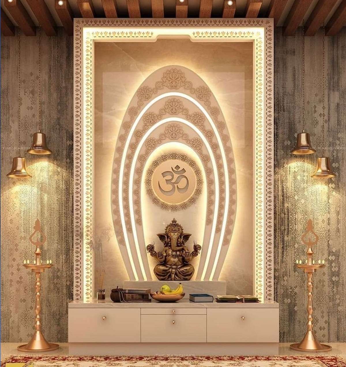 Lighting, Prayer Room Designs by Interior Designer MAJESTIC INTERIORS ®, Faridabad | Kolo