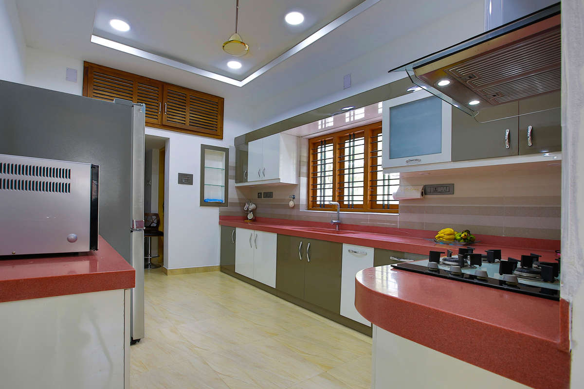 Kitchen, Lighting, Storage Designs by Architect Ar Praseetha, Palakkad | Kolo