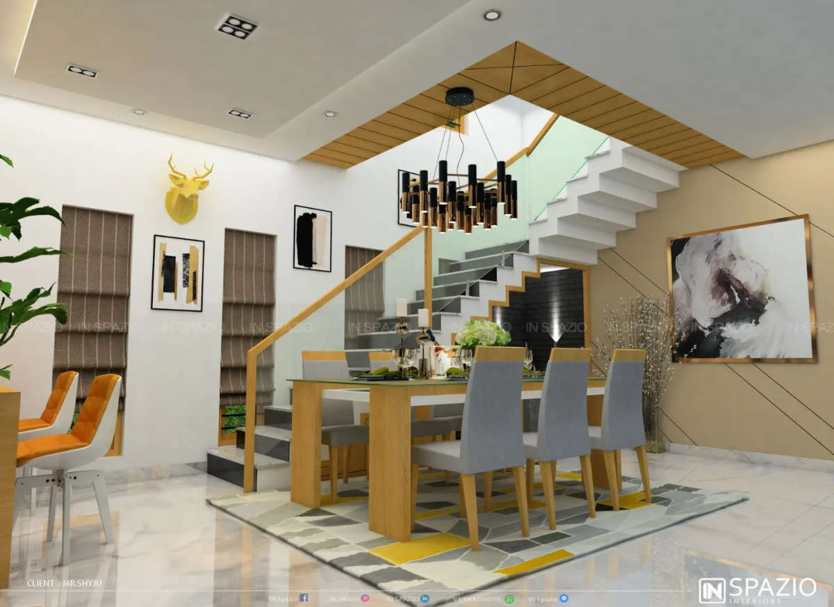 Dining, Furniture, Table, Storage, Staircase Designs by Interior Designer Rahul c, Malappuram | Kolo